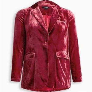 Torrid Red Velvet Blazer